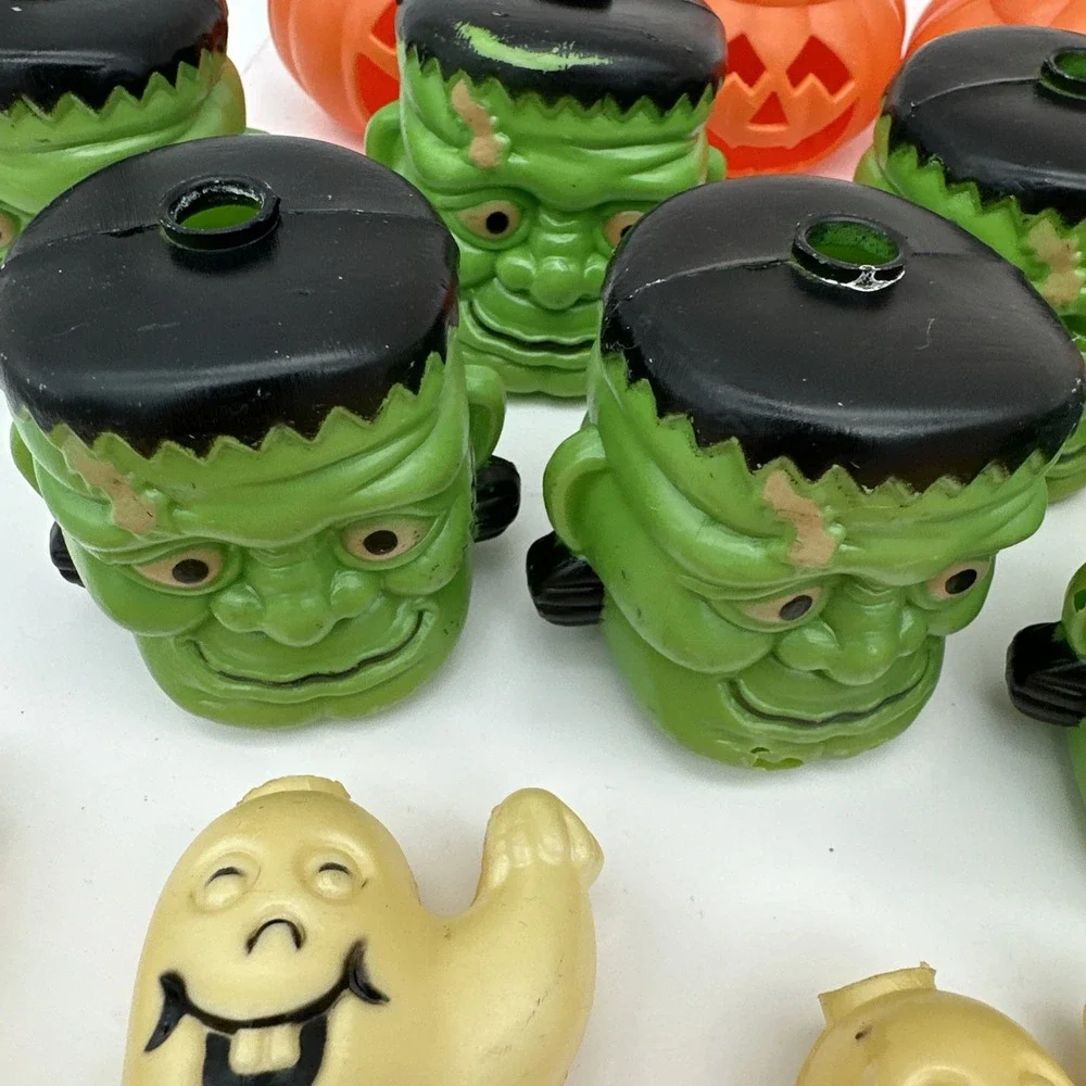 67 Pcs. Halloween Pumpkin Ghost Frankenstein Scarecrow Blow Mold String Lights